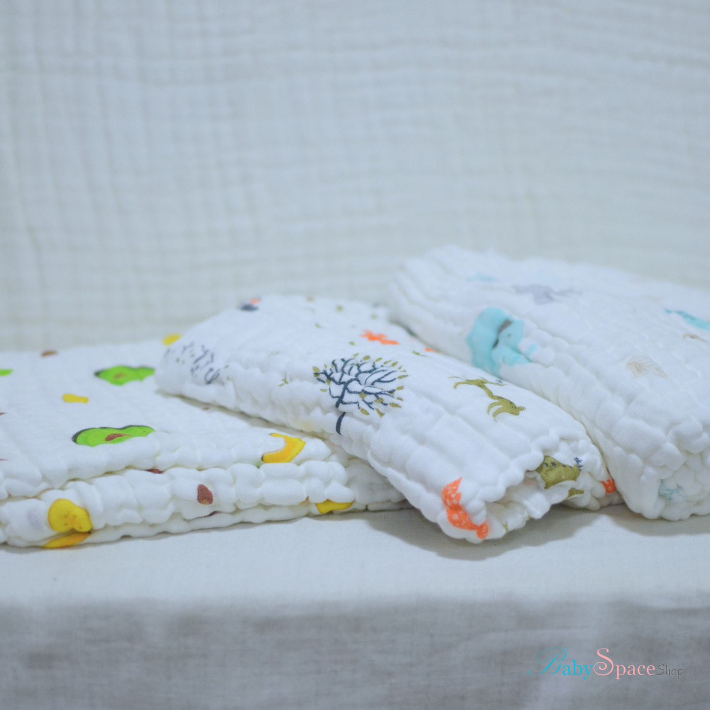 6 Layered Printed Cotton Gauze Baby Blanket/Towel 105x105cm - Collection VI