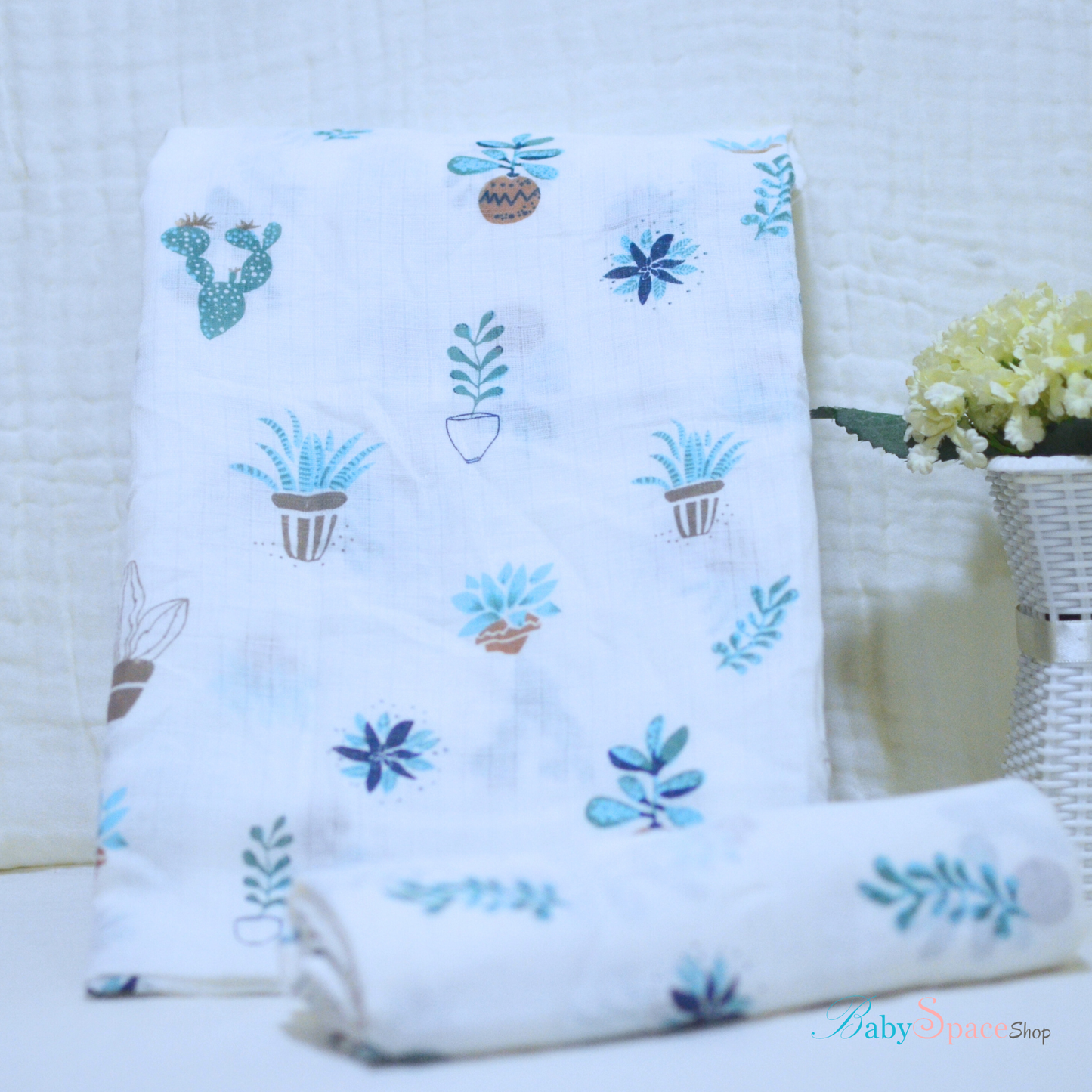 Muslin Cotton Receiving Baby Blanket 90x90cm II