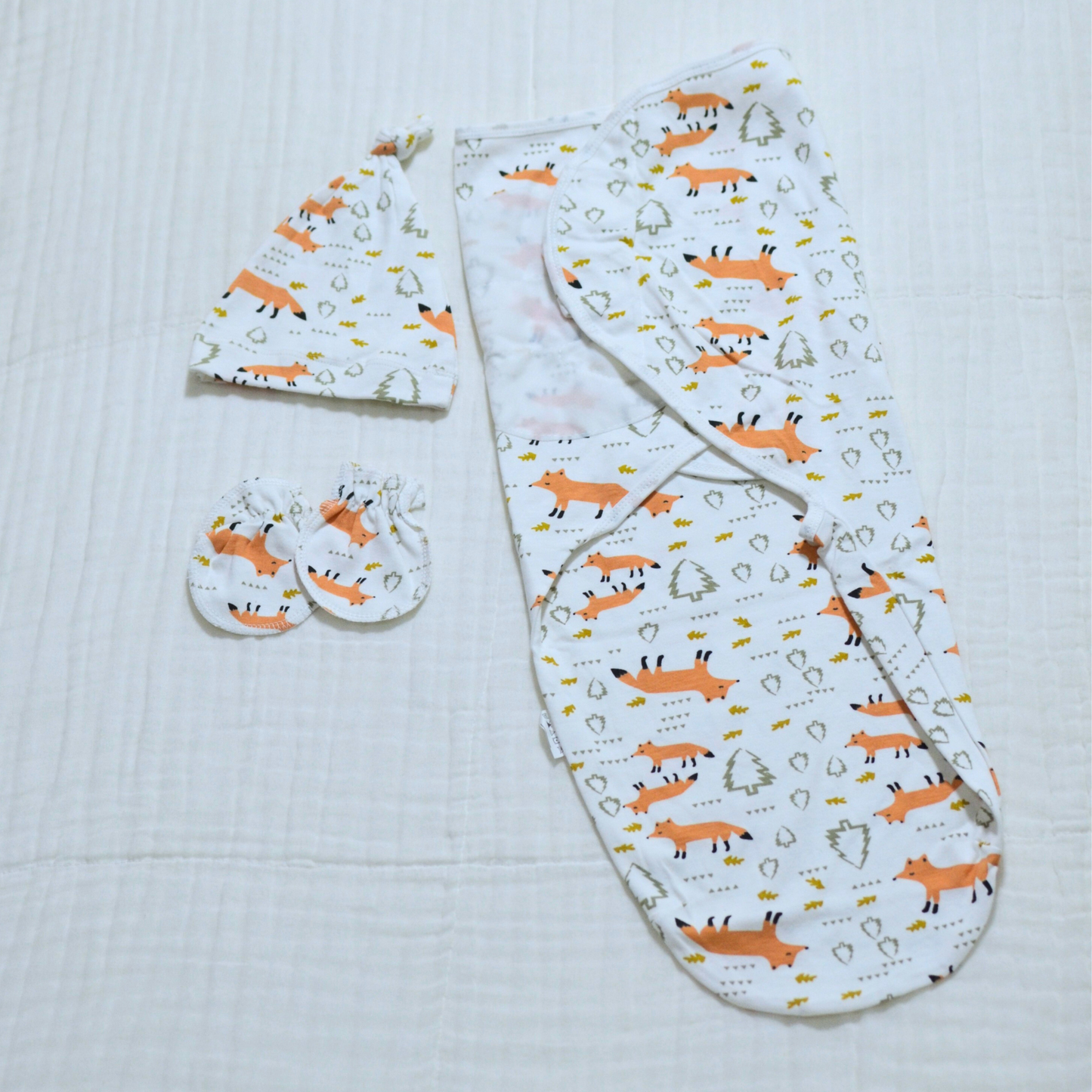 Baby Swaddling Sleep Sack With Hat and Mittens - 3 to 6 Month Size