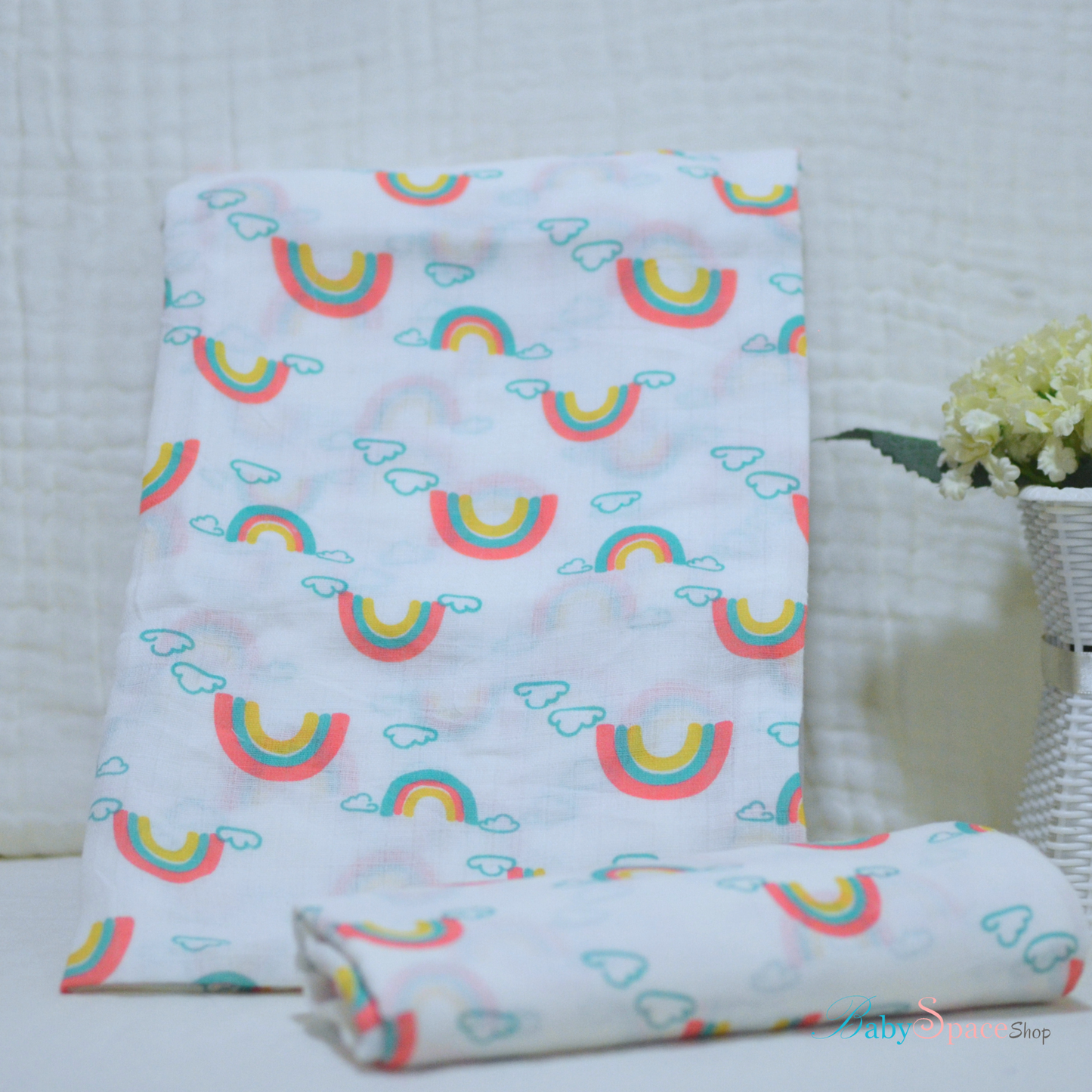 Muslin Cotton Receiving Baby Blanket 90x90cm II