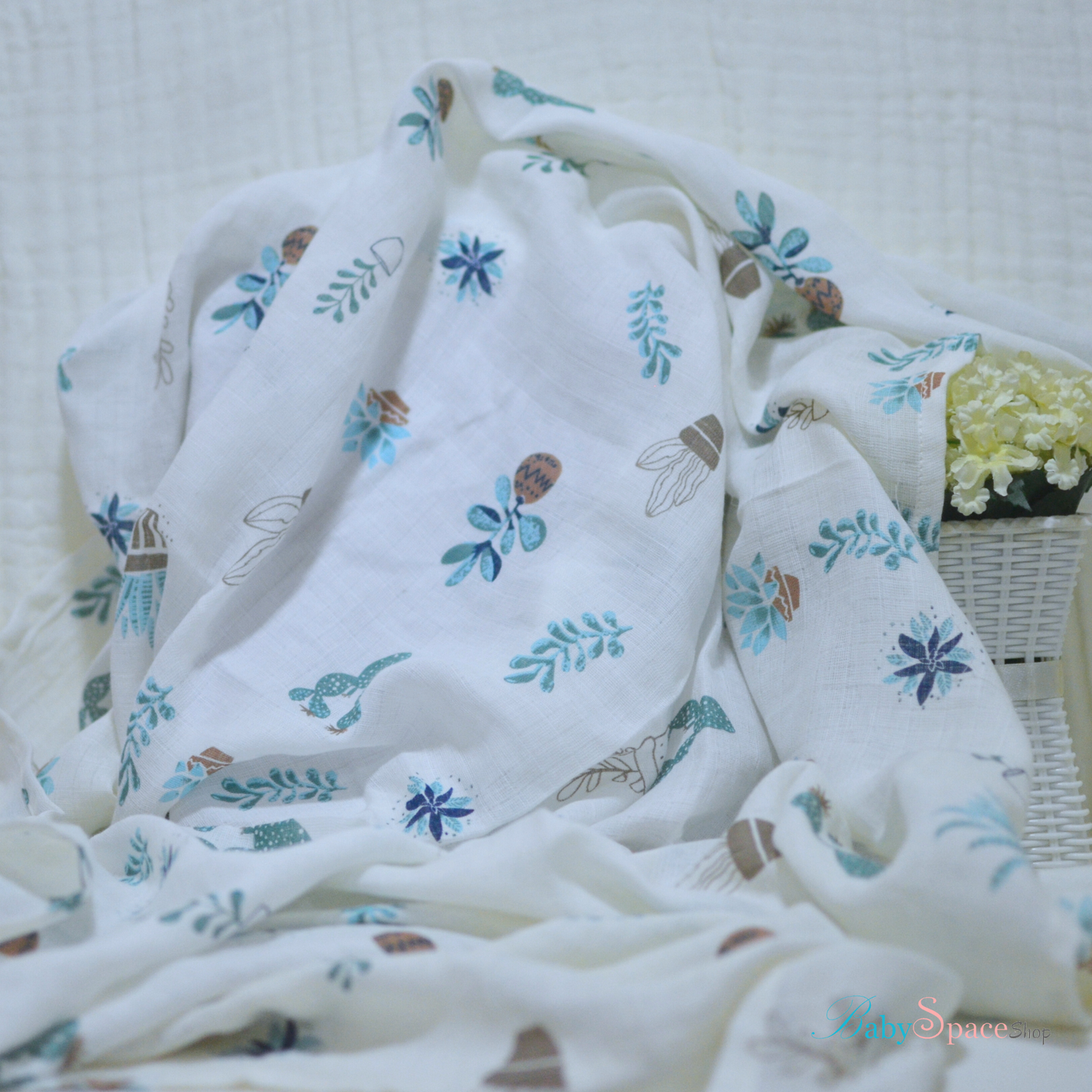 Muslin Swaddle 100% Cotton Printed - 120 x 120 cm II