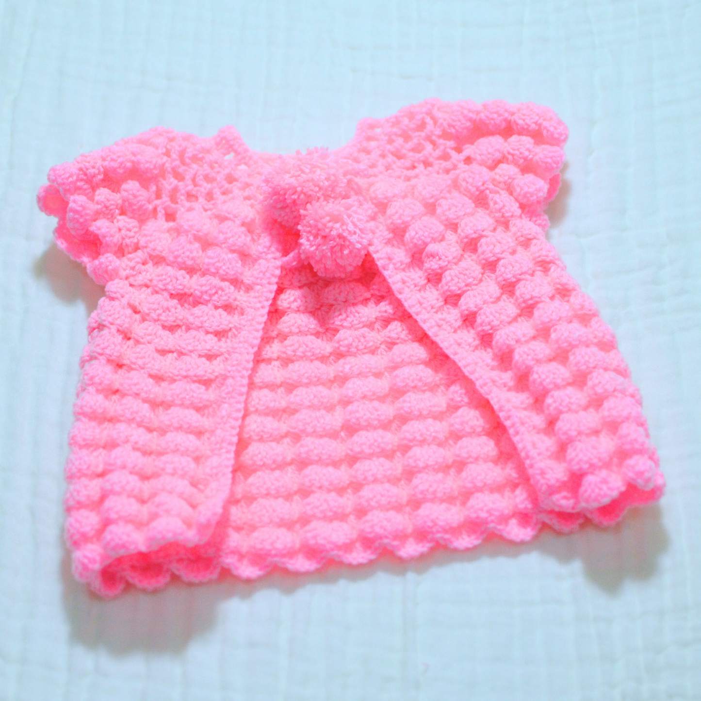 Crochet Suit, Hat  Mittens and Socks - 0 to 3 Month (Tied at back)