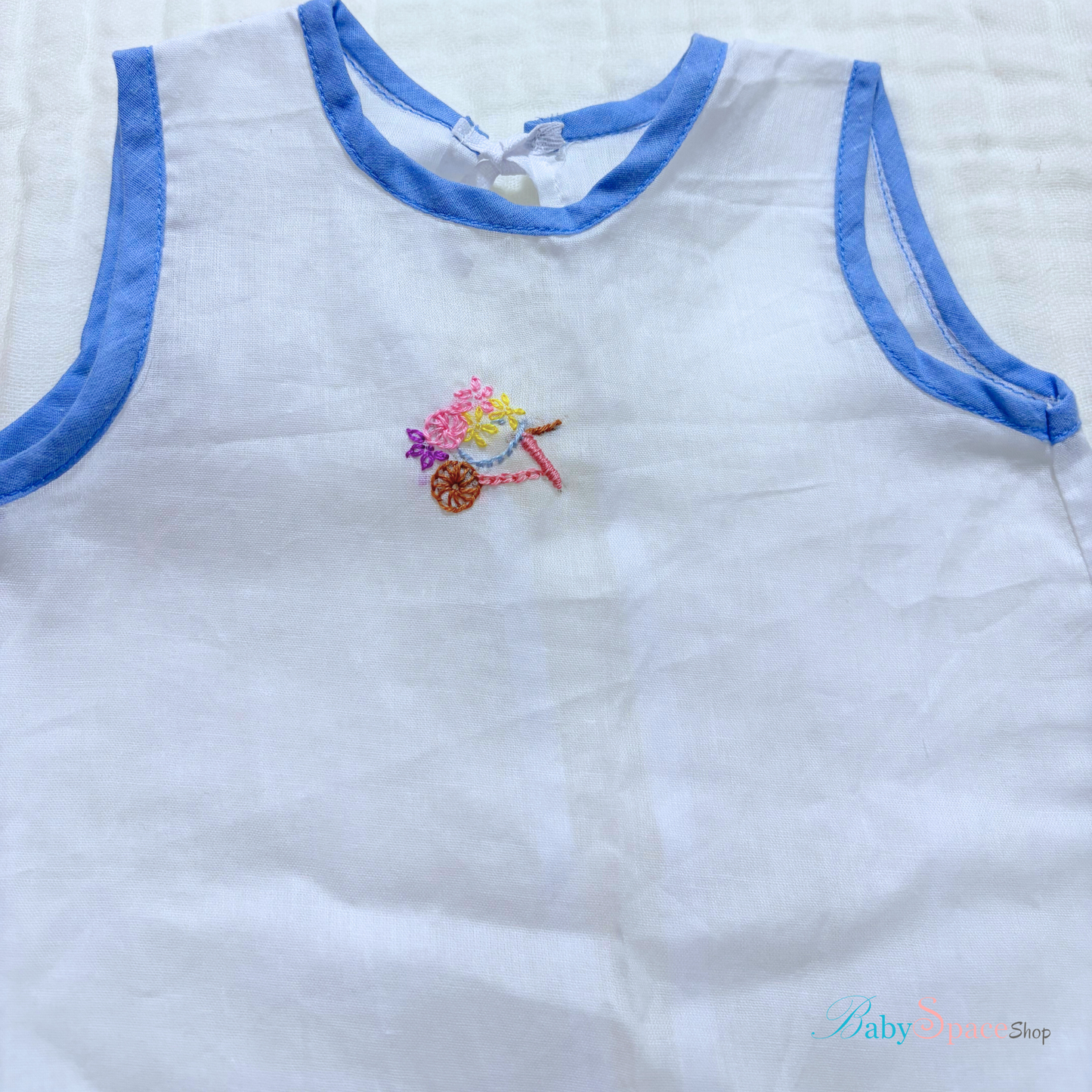 Baby Shirts Blue - Muslin Newborn Size