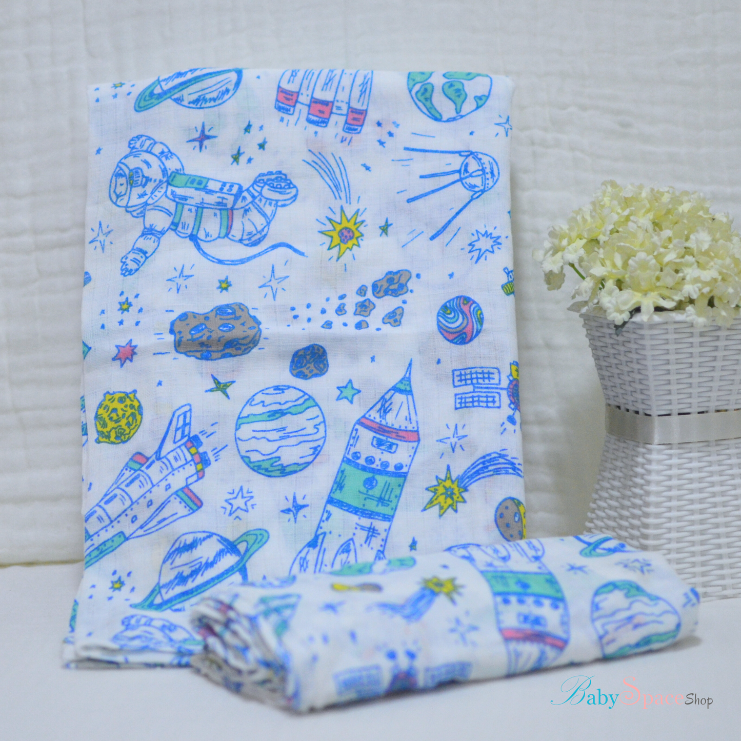 Muslin Cotton Receiving Baby Blanket 86x86cm