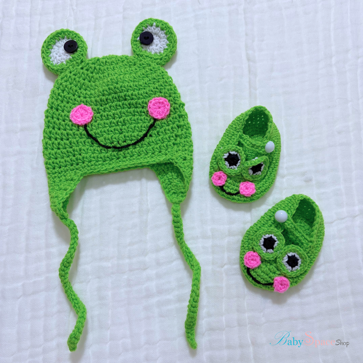 Crochet Baby Animal Hat and Shoe Newborn Size