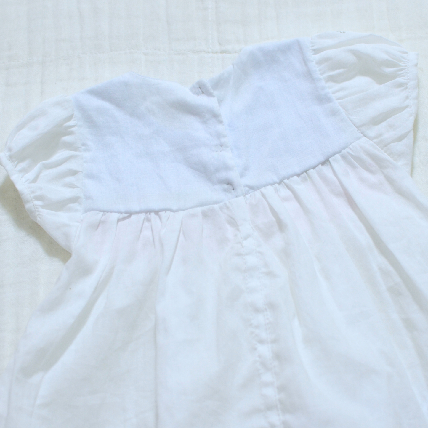 Handmade Smocked Baby Dress Cotton 3  Size - White