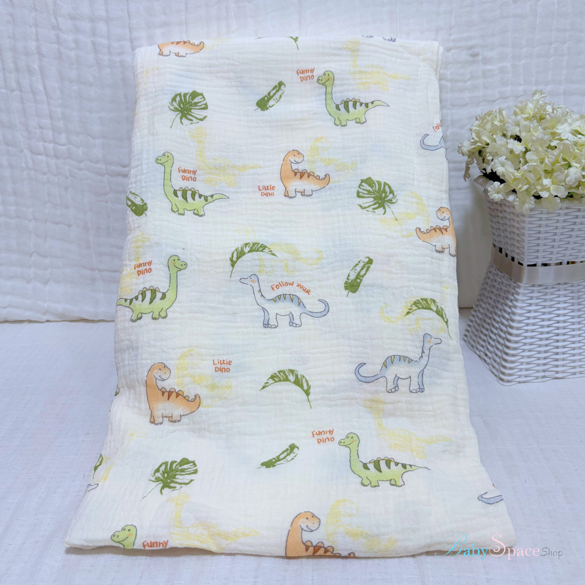 Muslin Crepe Cotton Receiving Baby Blanket 95x95cm II
