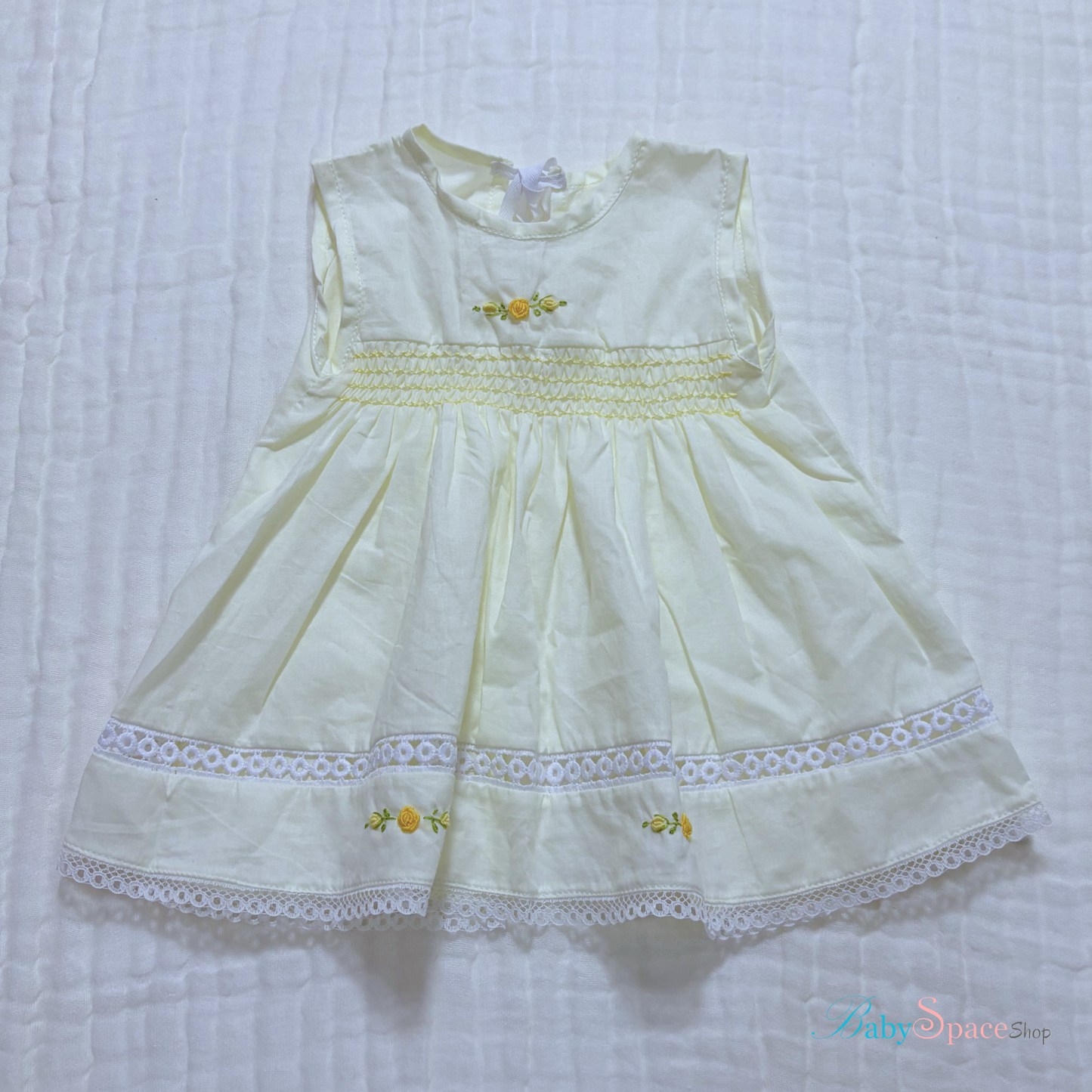 Handmade Smocked Newborn Dress Pink,Yellow,Blue - 0 to 3 month II