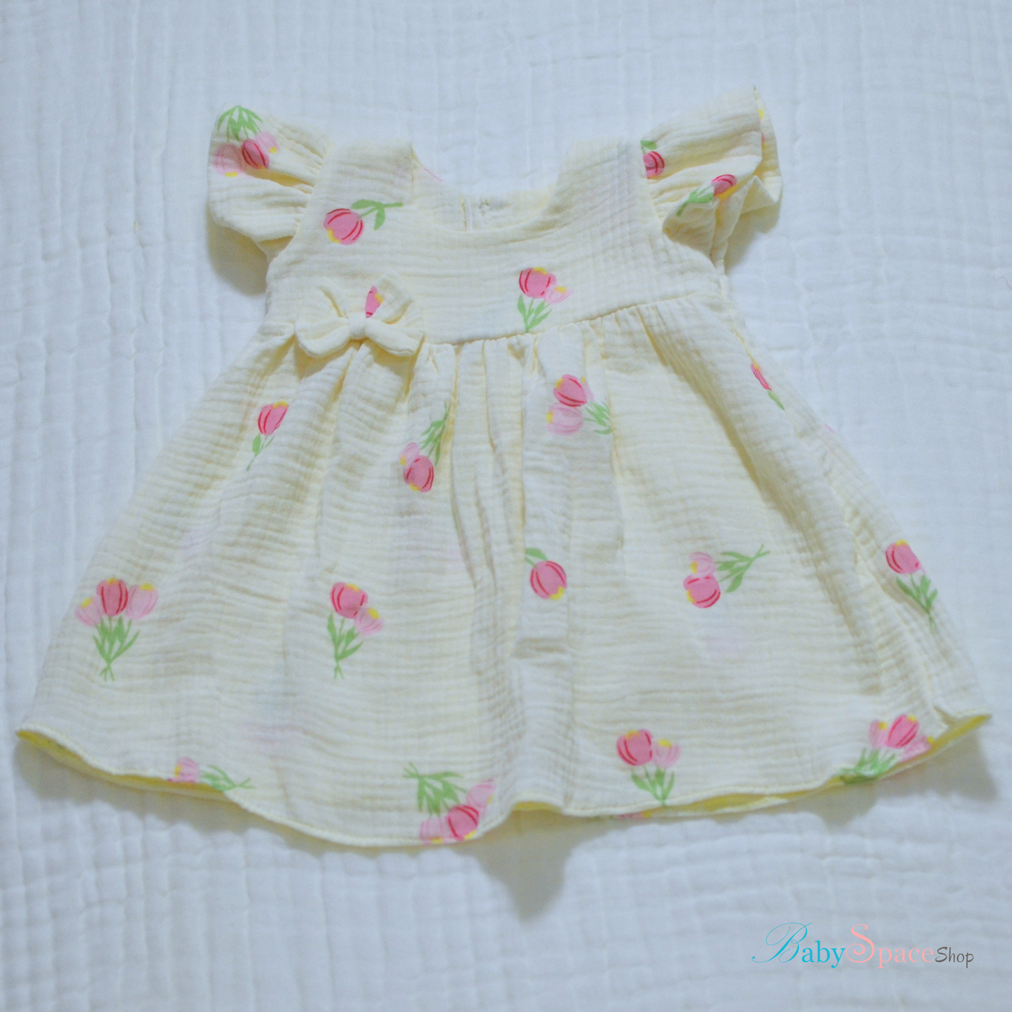 Handmade Muslin Printed Baby Dress - 3 to 6 months (Prints)