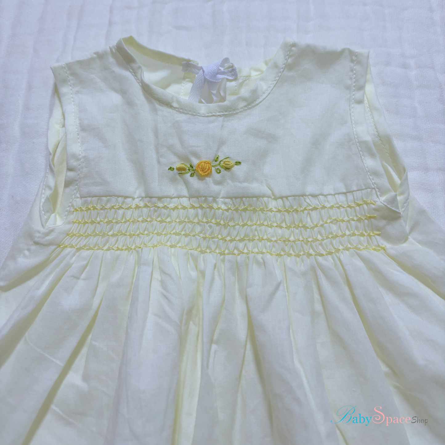 Handmade Smocked Newborn Dress Pink,Yellow,Blue - 0 to 3 month II