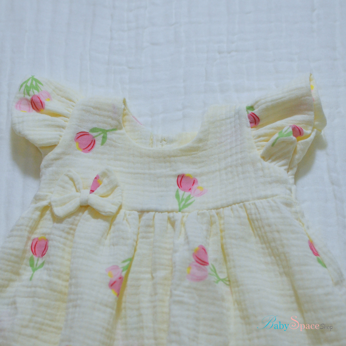 Handmade Muslin Printed Baby Dress - 3 to 6 months (Prints)