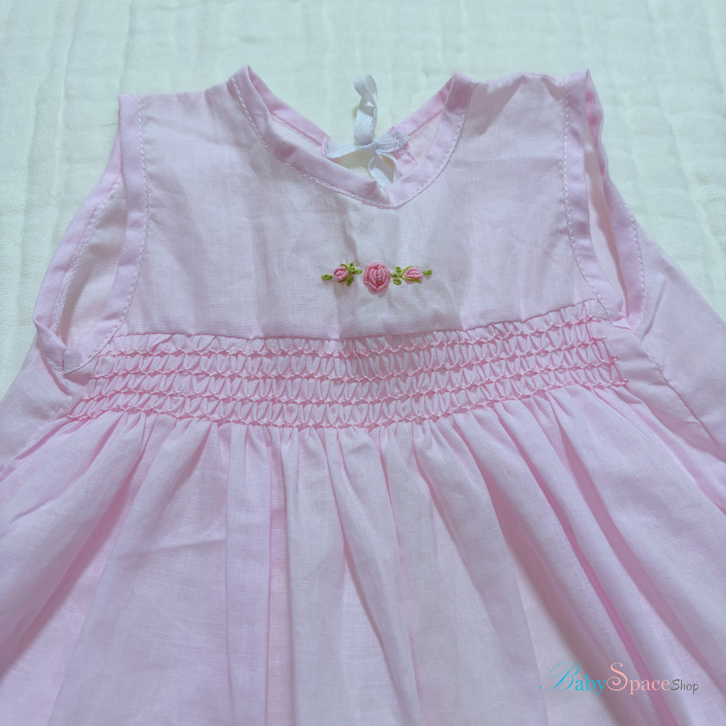 Handmade Smocked Newborn Dress Pink,Yellow,Blue - 0 to 3 month II