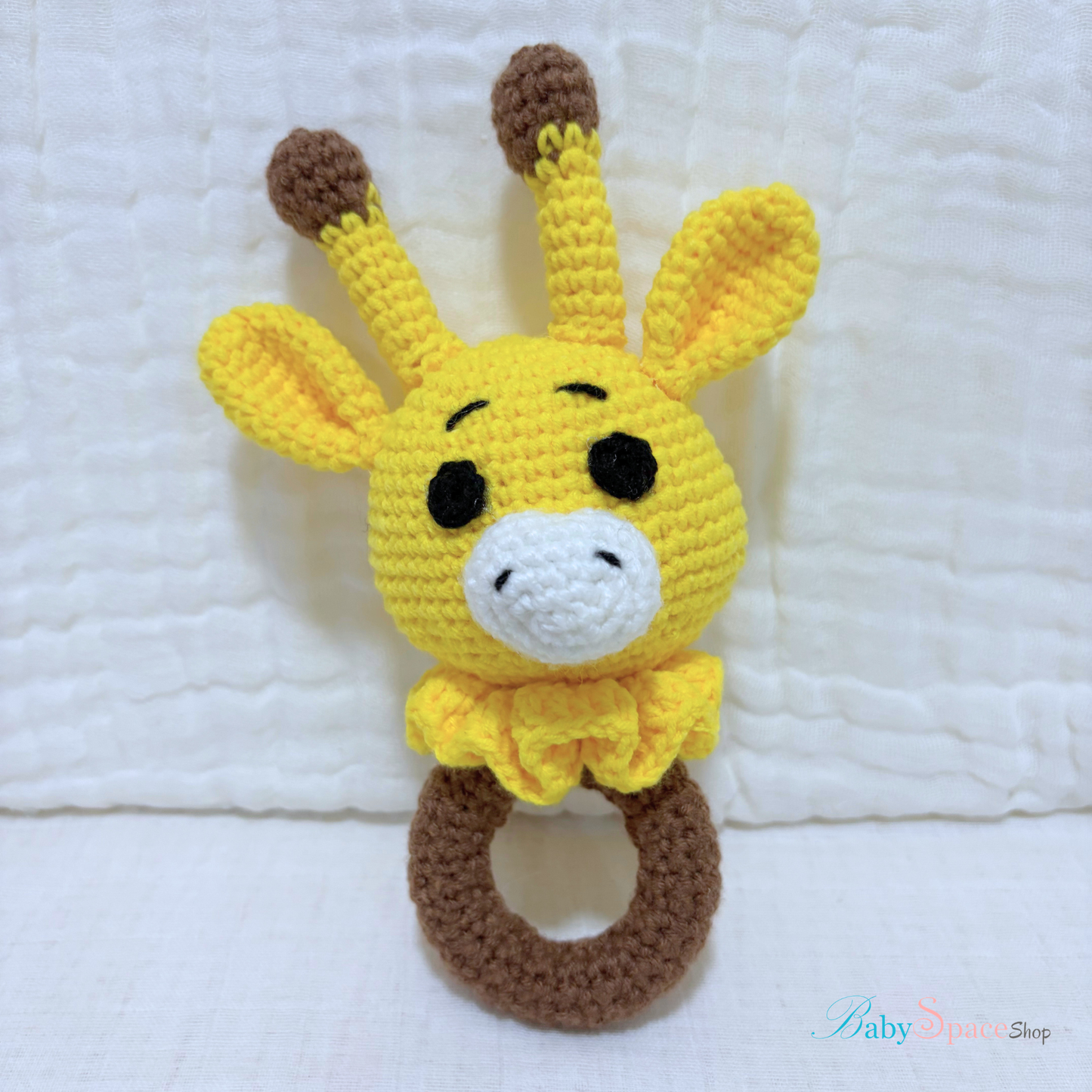 Handmade Crochet Rattle Giraffe