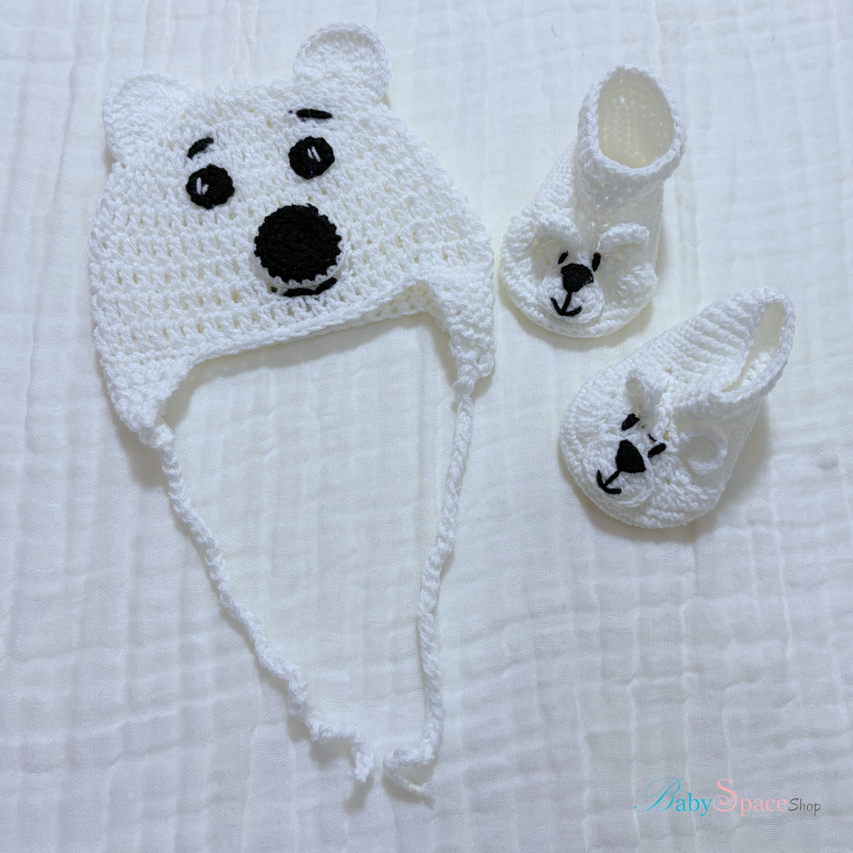 Crochet Baby Animal Hat and Shoe Newborn Size