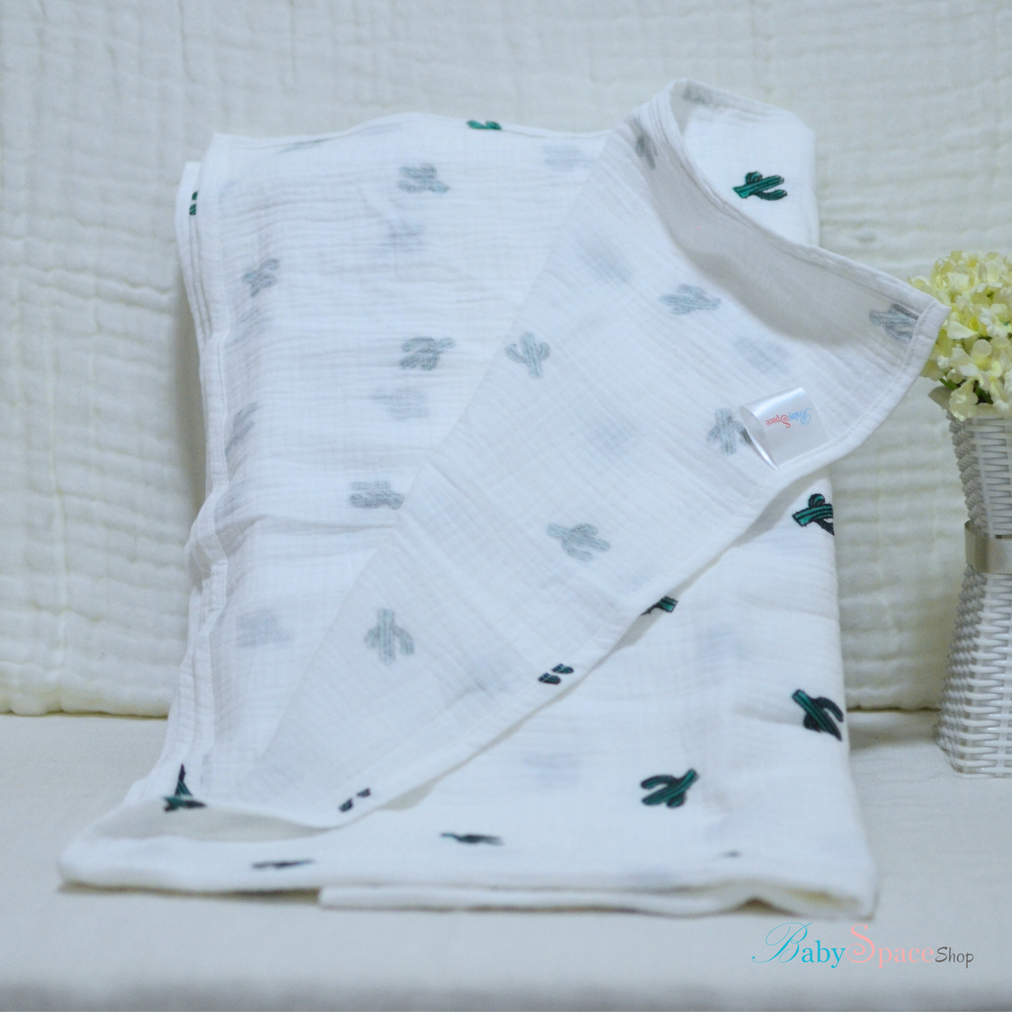 Double Crepe Muslin Cotton Receiving Baby Blanket 90x90cm
