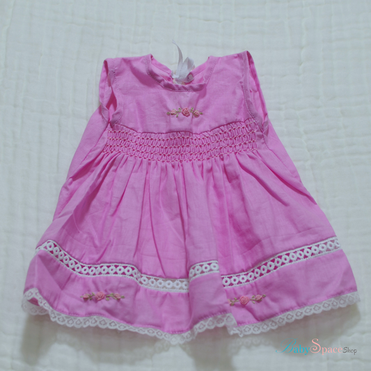 Handmade Smocked Newborn Dress Pink,Yellow,Blue - 0 to 3 month