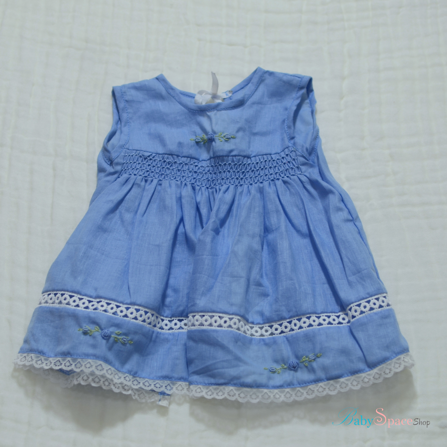 Handmade Smocked Newborn Dress Pink,Yellow,Blue - 0 to 3 month