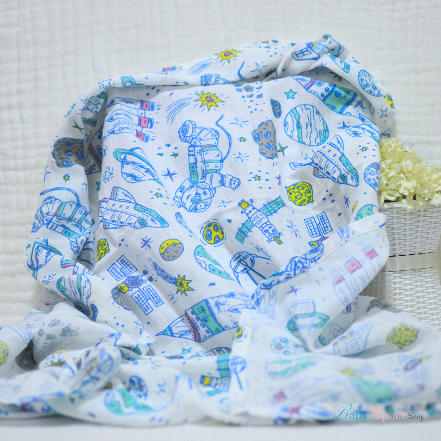 Muslin Cotton Receiving Baby Blanket 86x86cm