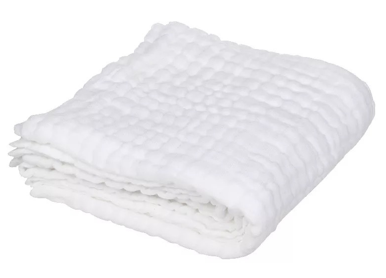 5 Layered White Cotton Gauze Baby Towel/Blanket - BabySpace Shop