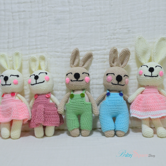 Handmade Crochet Bunny Collection - 9.5inches