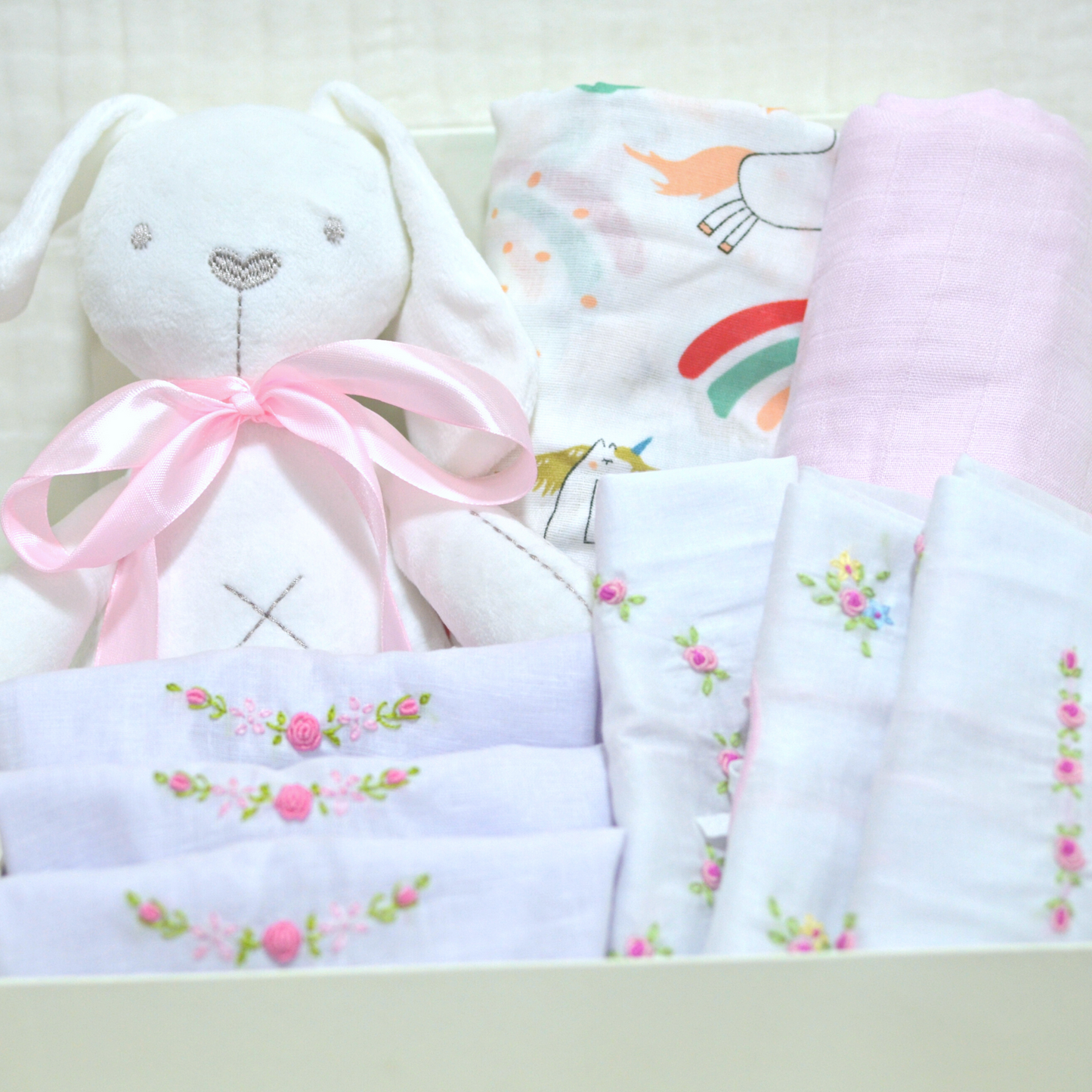 Welcome Baby Hamper - With Bunny Pink