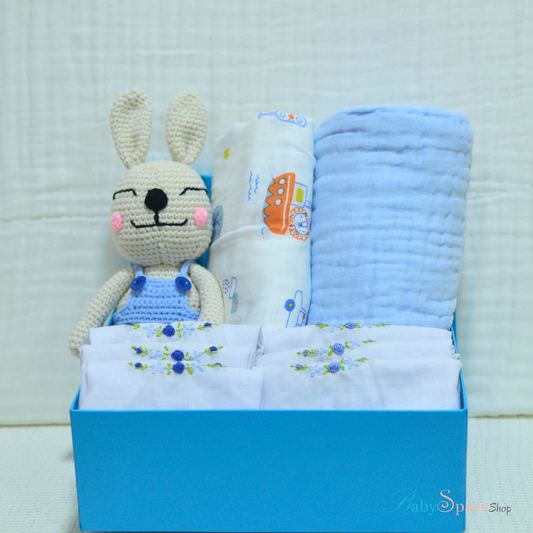 Baby Hamper With Crochet Bunny Boy