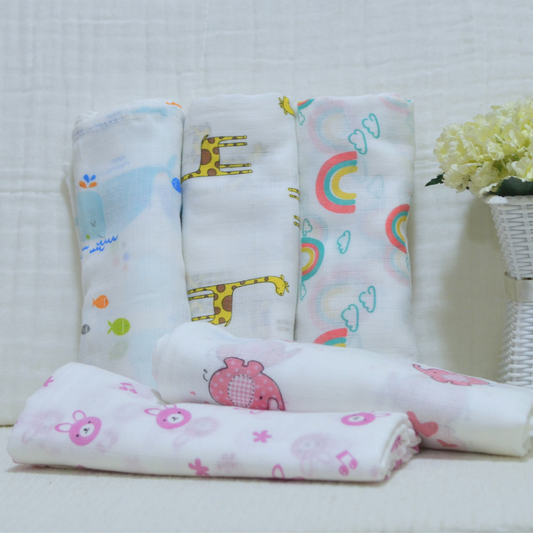 Muslin Cotton Receiving Baby Blanket 90x90cm