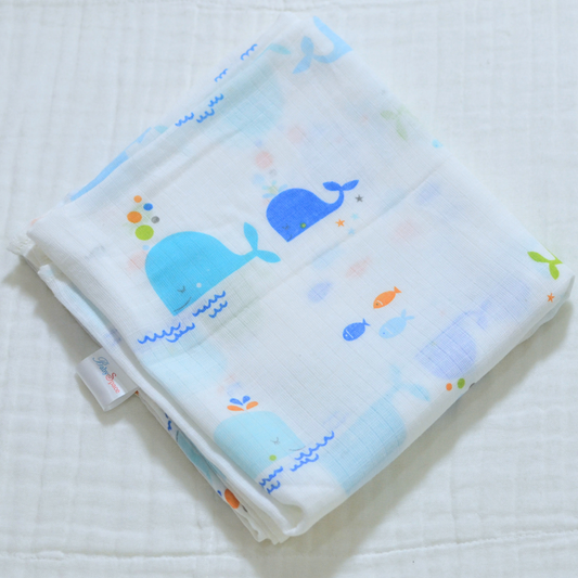 Muslin Cotton Receiving Baby Blanket 90x90cm - SALE