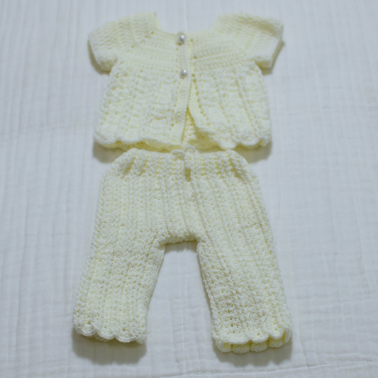 Crochet Baby Dress Pant and Jersey - Newborn size