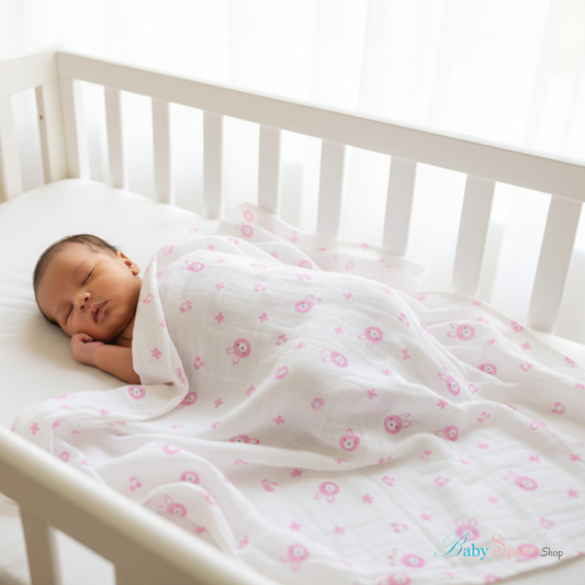 Muslin Cotton Receiving Baby Blanket 90x90cm