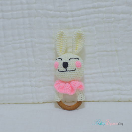 Handmade Crochet Rattle Bunny III