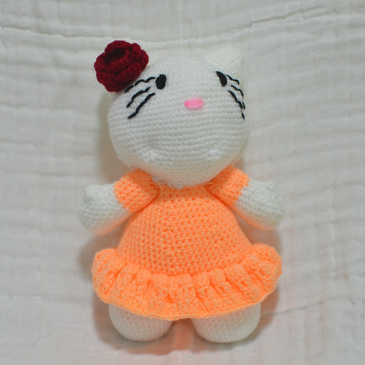 Handmade Crochet Hello Kitty Orange