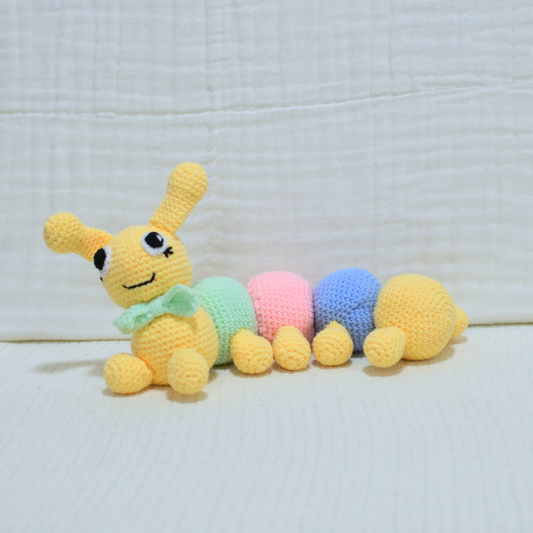 Handmade Crochet Caterpillar Stuffed Toy