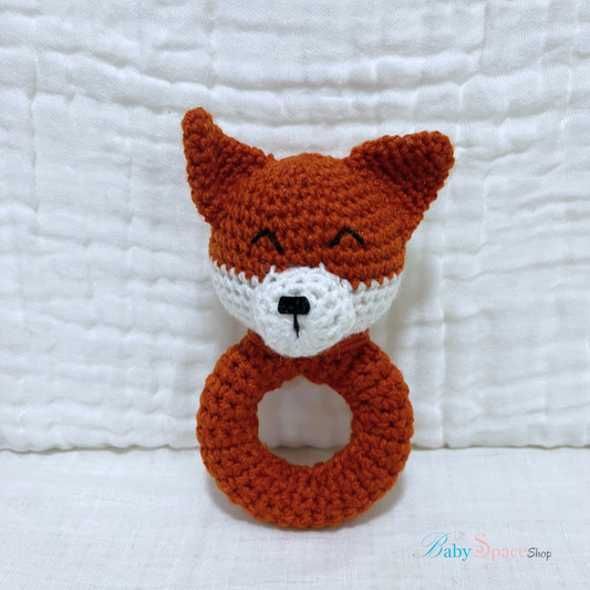 Handmade Crochet Rattle Fox