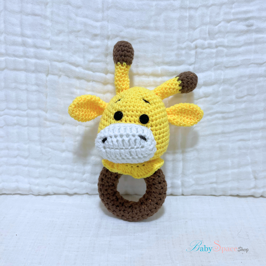 Handmade Crochet Rattle Giraffe