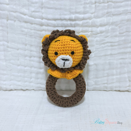 Handmade Crochet Rattle Lion