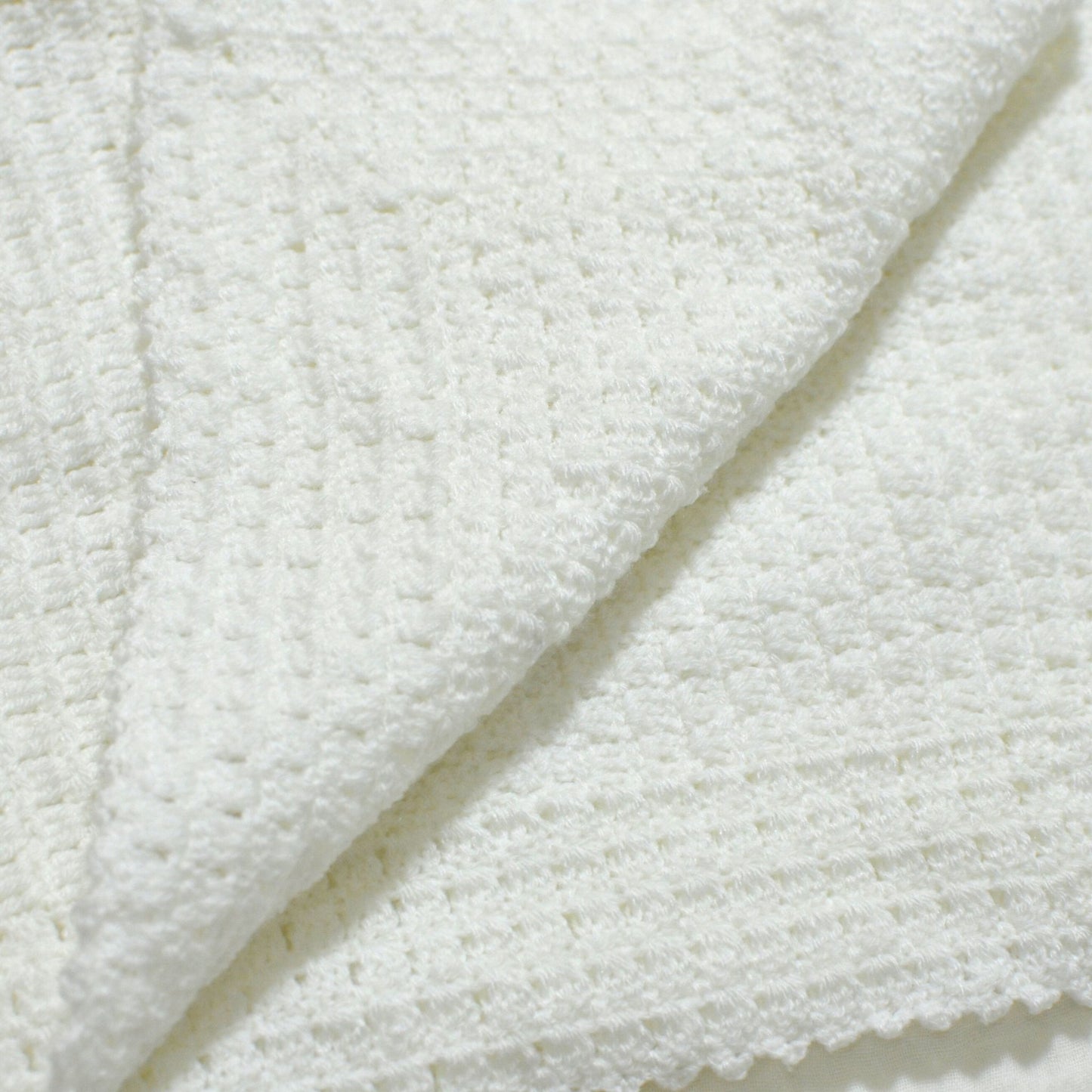 Handmade Crochet Baby Blanket White - 75 x 80cm