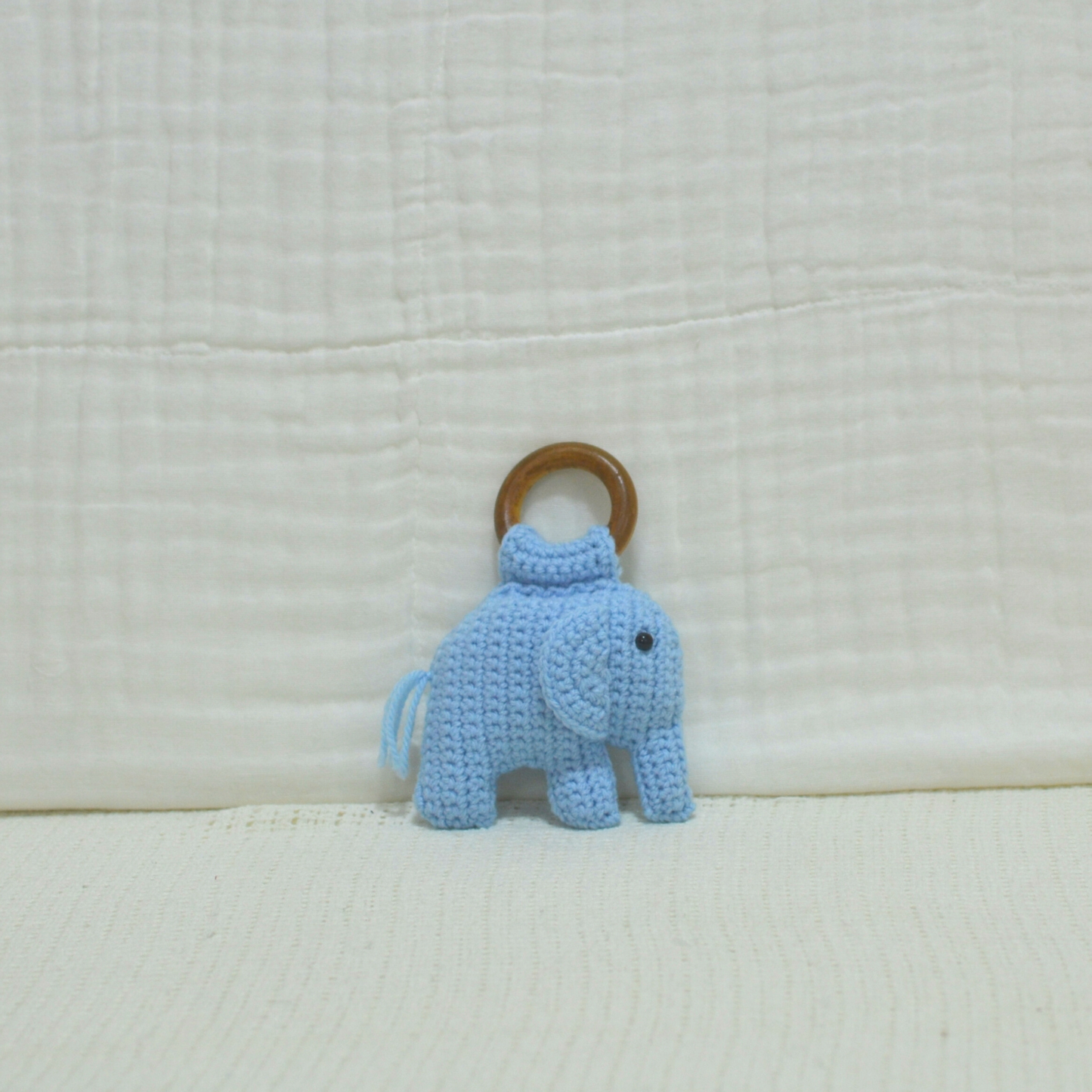Handmade Crochet Rattle Elephant II