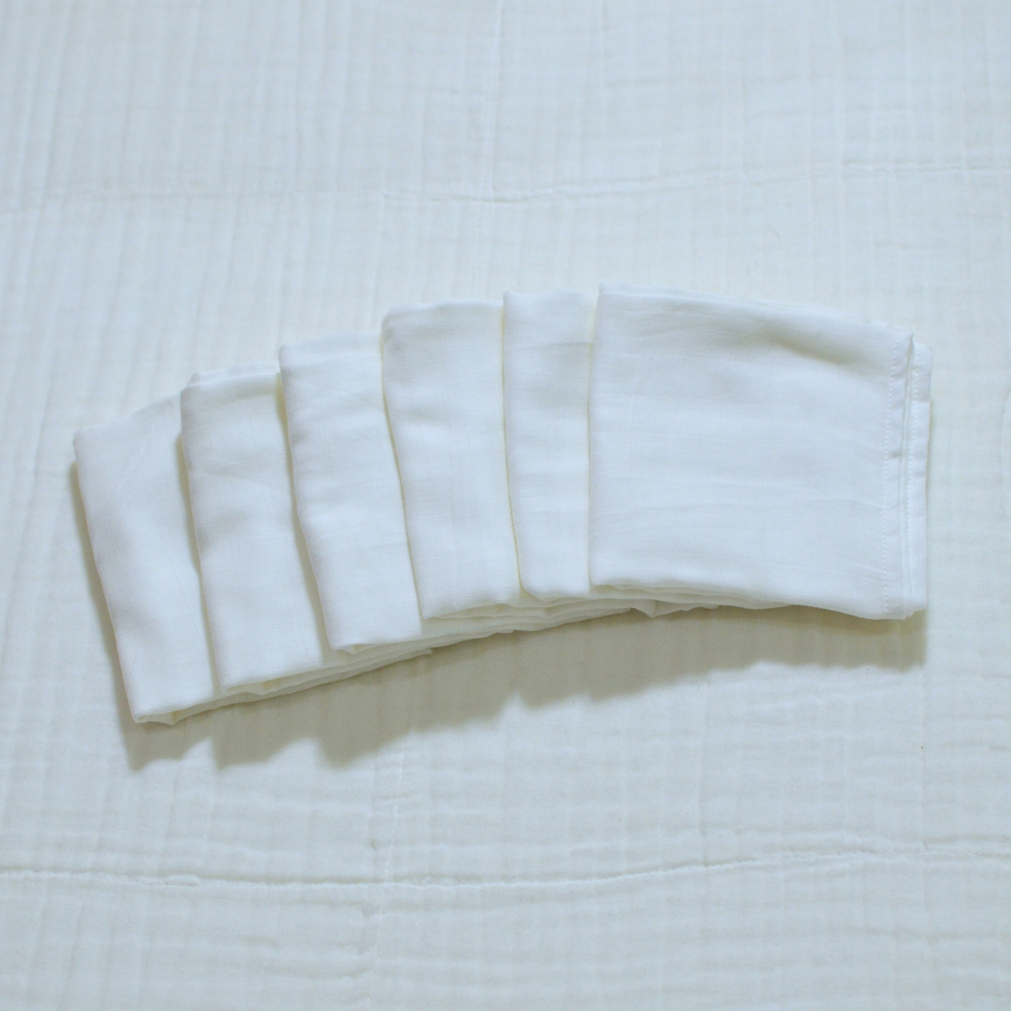 Muslin Cloth Nappies 6 Pack - 21" x 21" Plain Colours