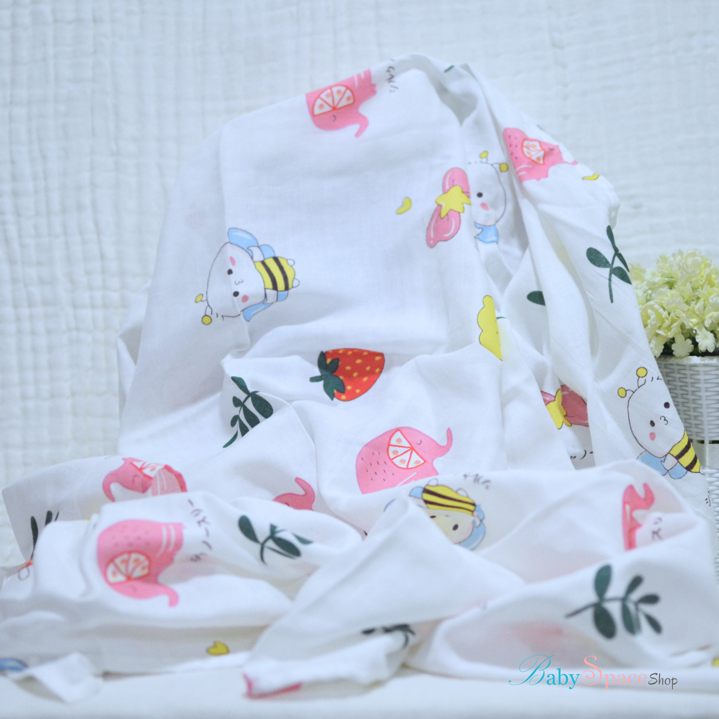 Muslin Swaddle Blankets - Plain 120 x 120 cm Collection IV