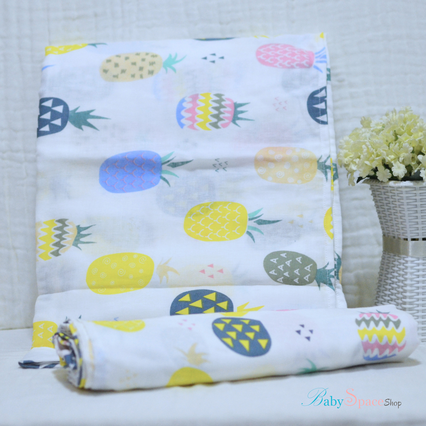 Muslin Swaddle Blankets - Plain 120 x 120 cm Collection IV