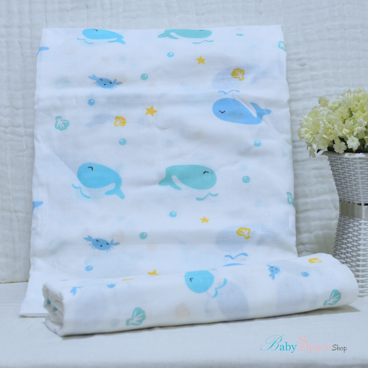 Muslin Swaddle Blankets - Plain 120 x 120 cm Collection IV