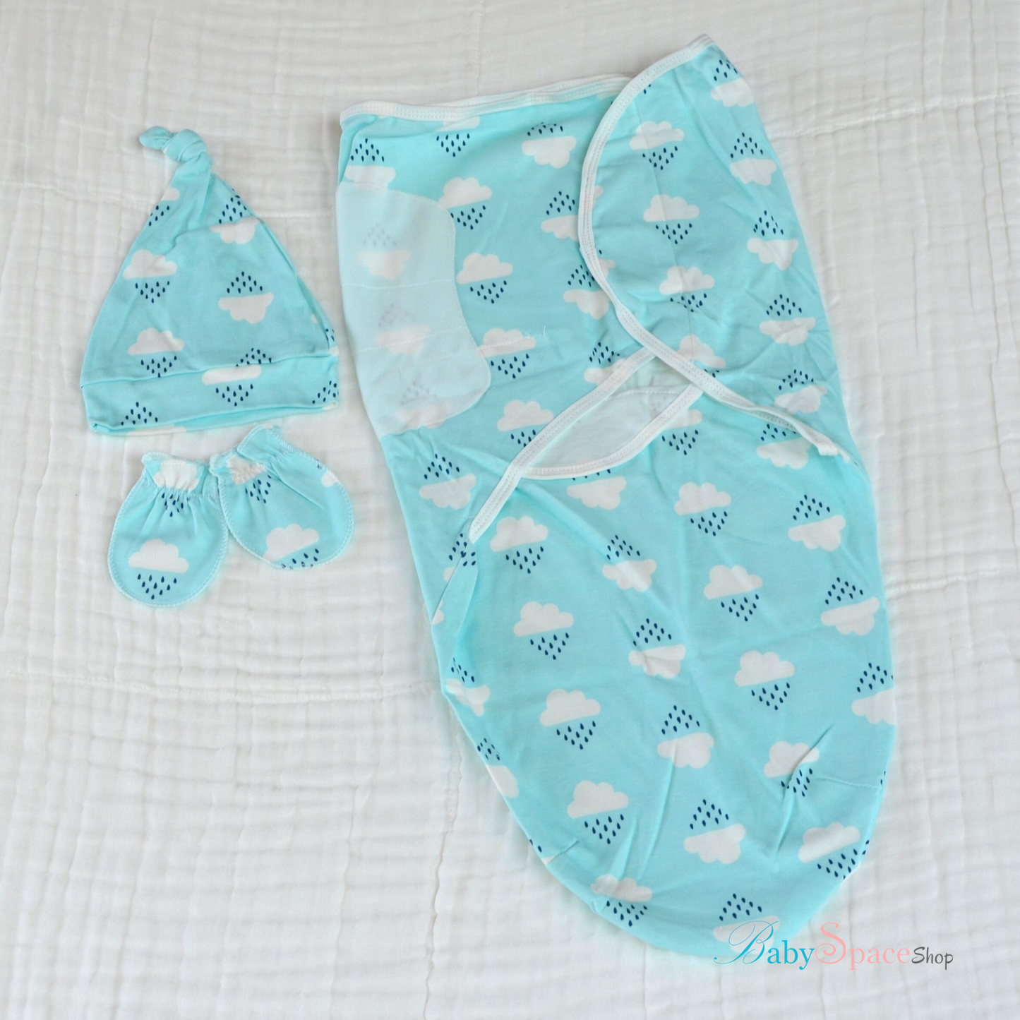 Baby Swaddling Sleep Sack With Hat and Mittens - 0 to 3 Month Size