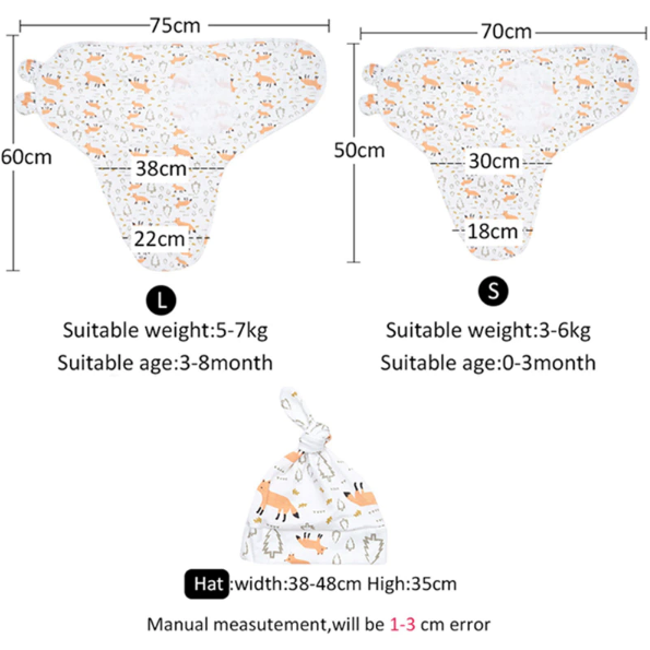 Baby Swaddling Sleep Sack With Hat and Mittens - 0 to 3 Month Size
