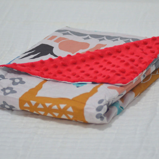 Warm Baby Blanket with Fleece and Cotton 75x100cm