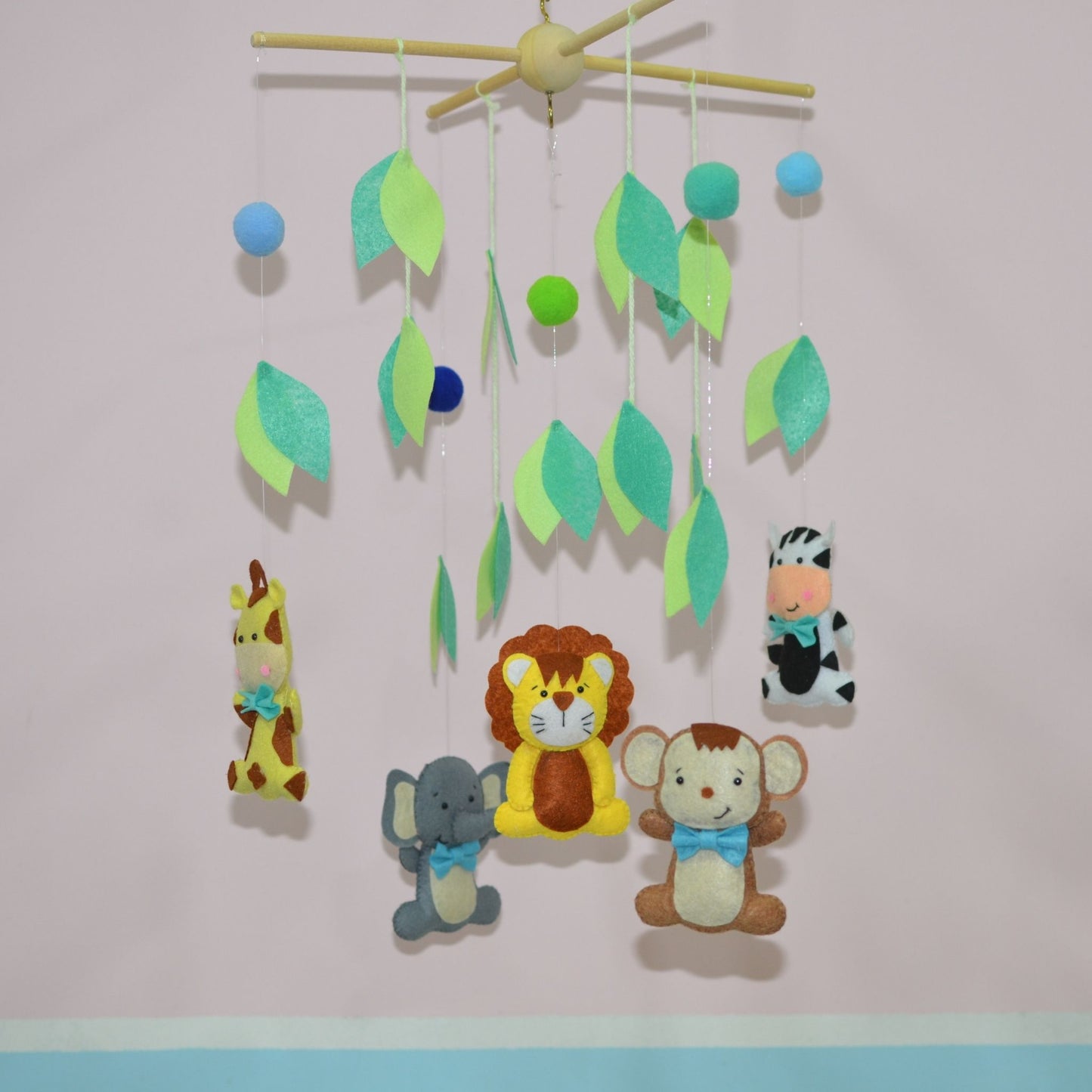 Hand Made Cot, Baby Room Mobile - Animals