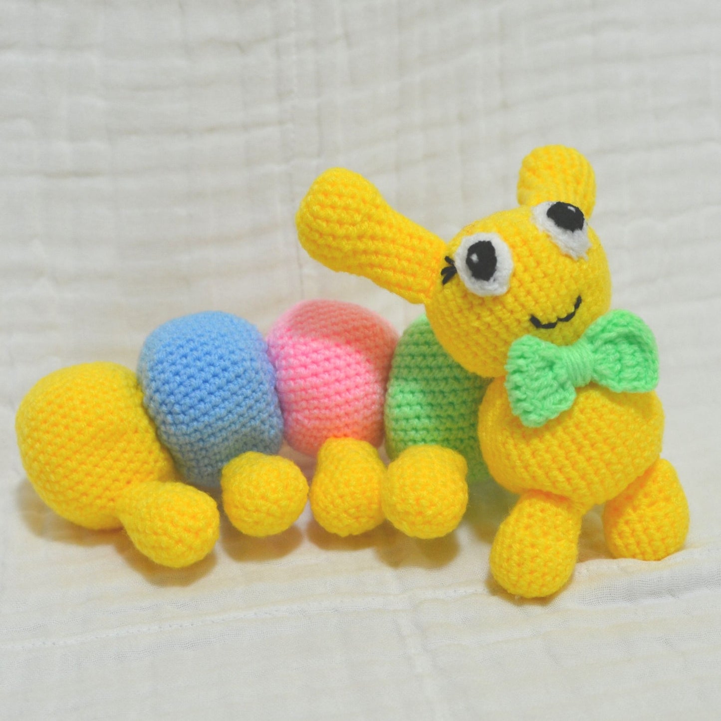 Crochet Caterpillar Theme Toy and Blanket