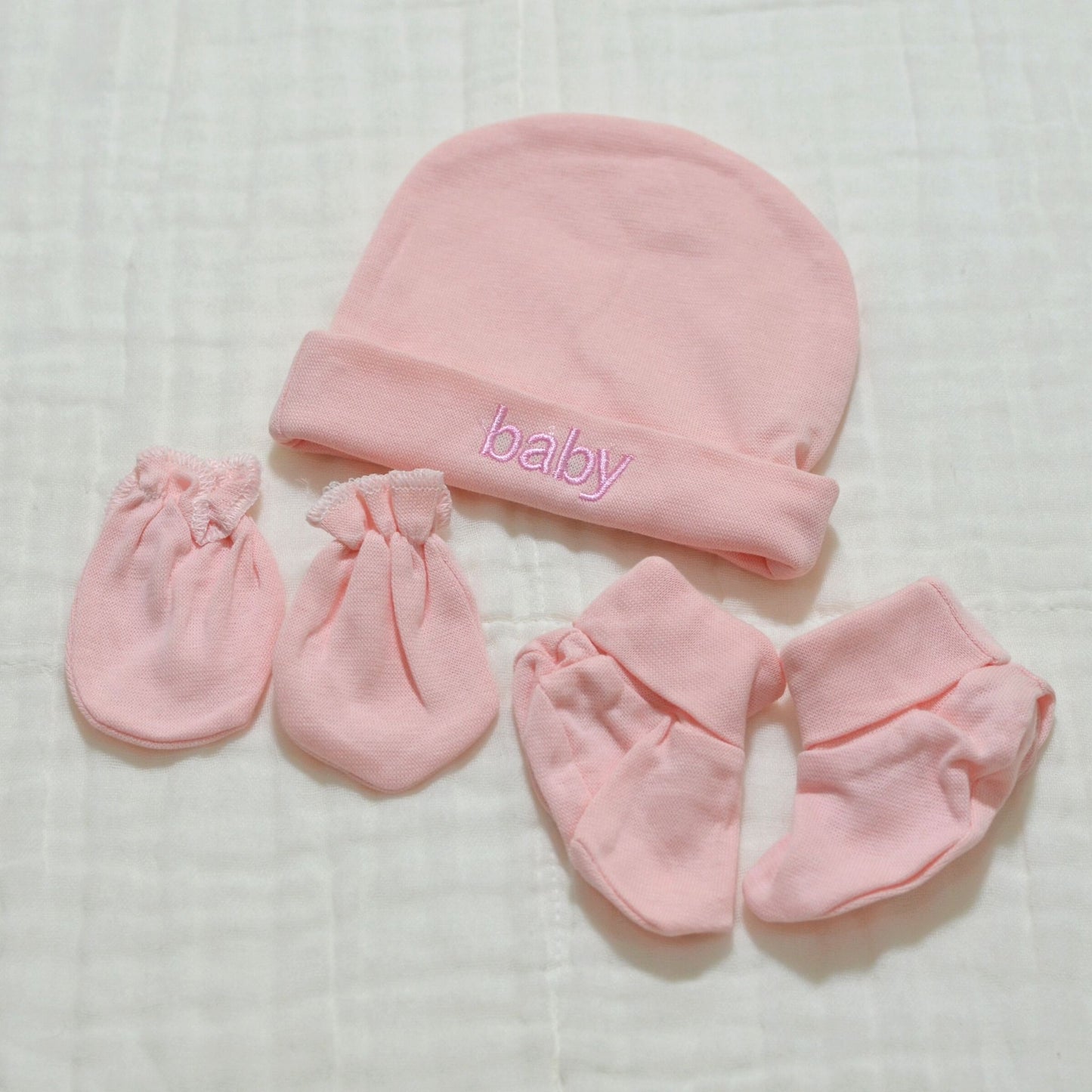 Baby Hat, Socks, Mittens - Newborn Cotton