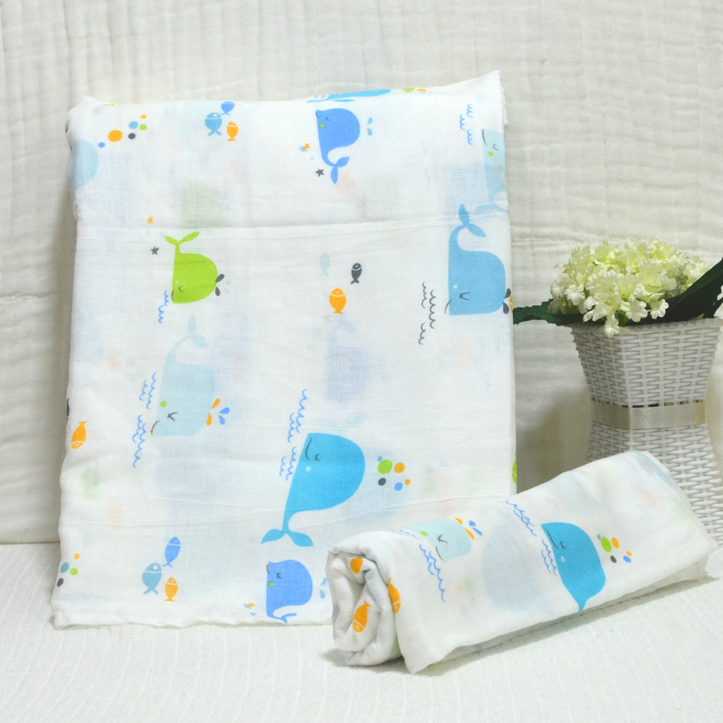 Muslin Swaddle Blankets - Plain 120 x 120 cm Collection