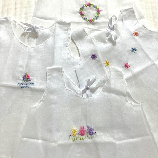 Handmade Newborn Dress Collection - Muslin White